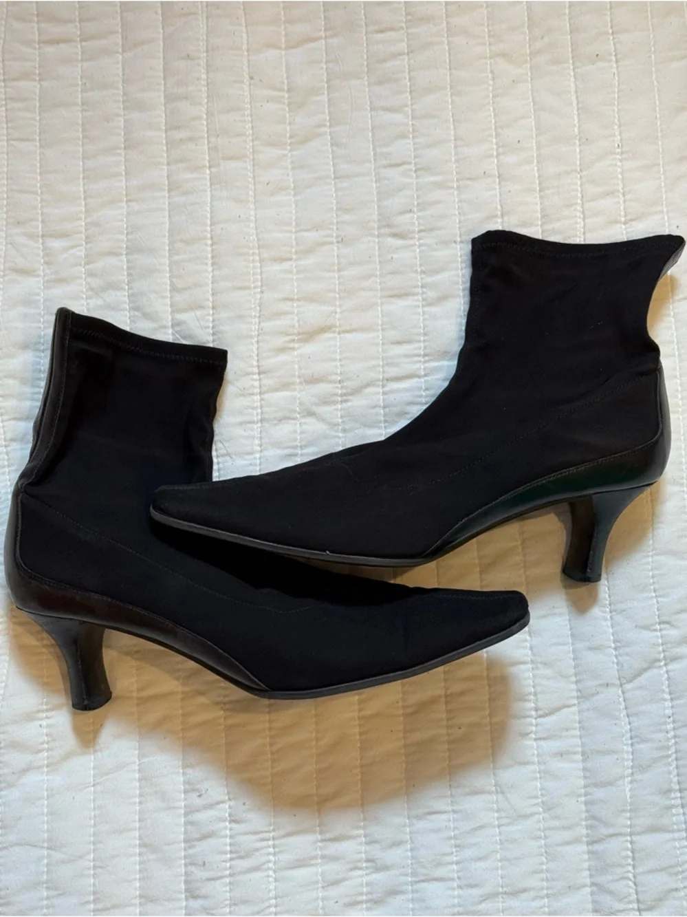 Circa Joan & David Black Stretch Ankle Bootie Heels Size 8